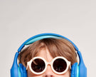 Sweet Cream Euro Round Kids Sunglasses with Amber Lens: Ages 3-5
