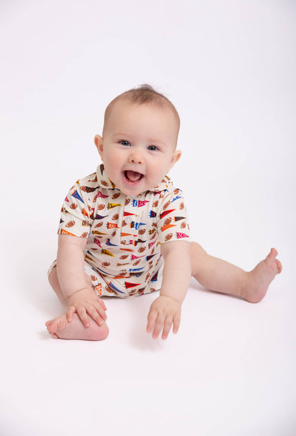 Varsity Football - SS Bamboo Polo Romper