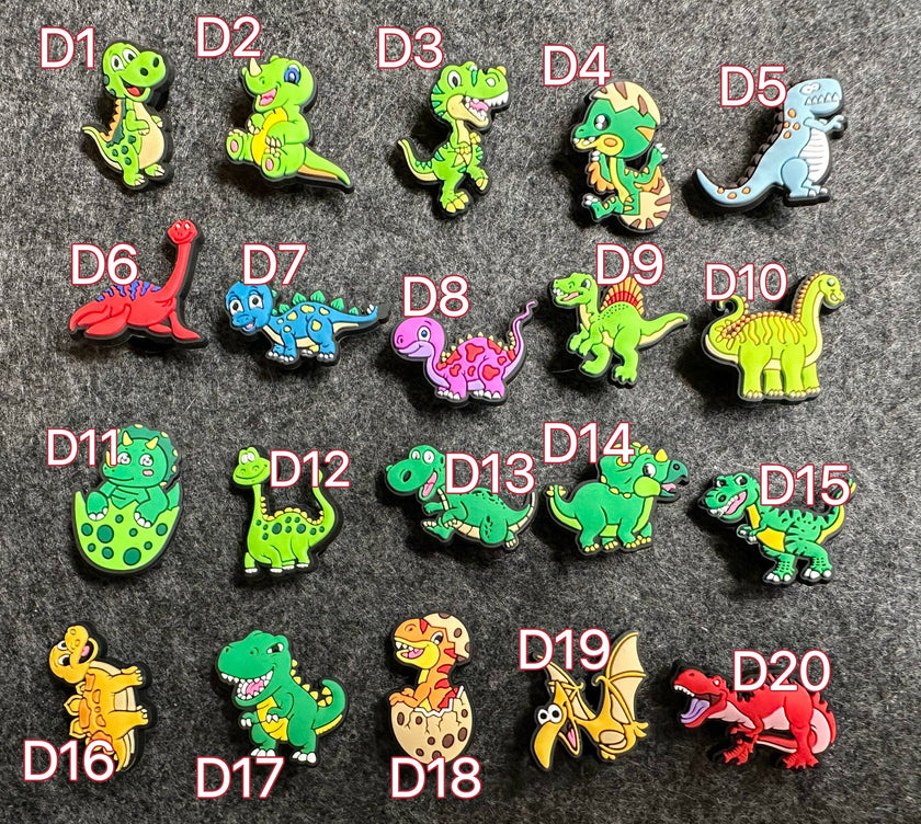DELETE DUPLICATE Pick your own Cartoon Dinosaurs shoe charms