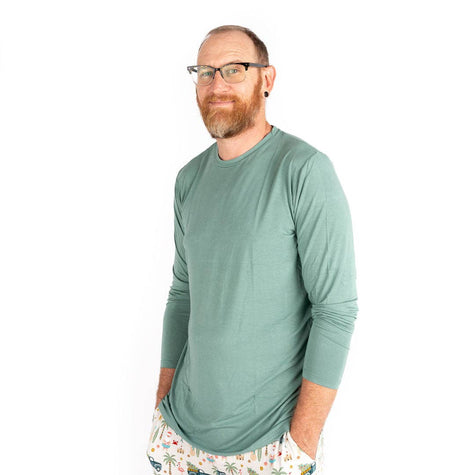 Adult Tropical Green Unisex Bamboo Long Sleeve Shirt