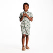 Boys Short Sleeve Cabana Set | Green Stripe Dino