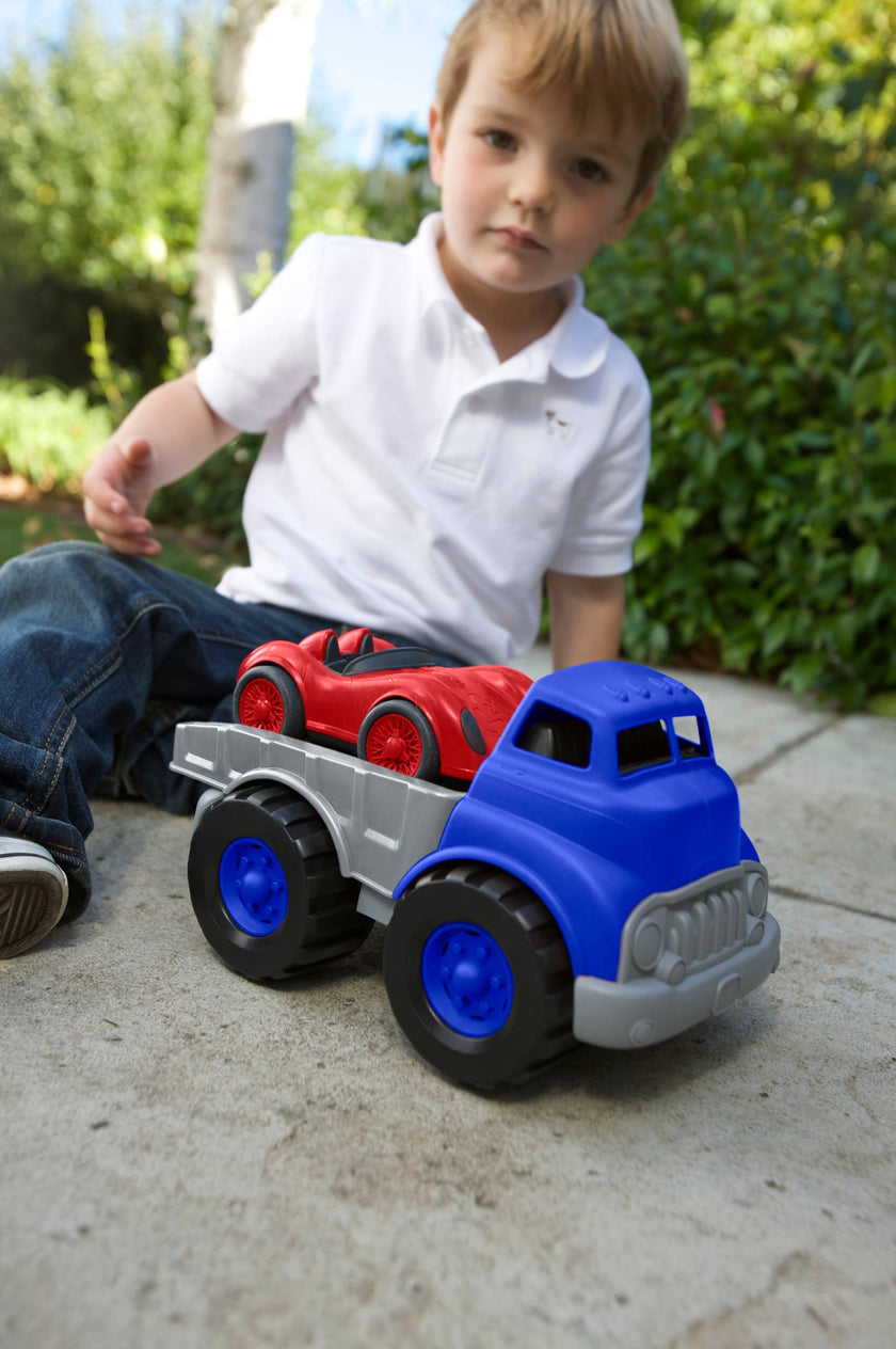 Flatbed w/ Red Race Car Toy