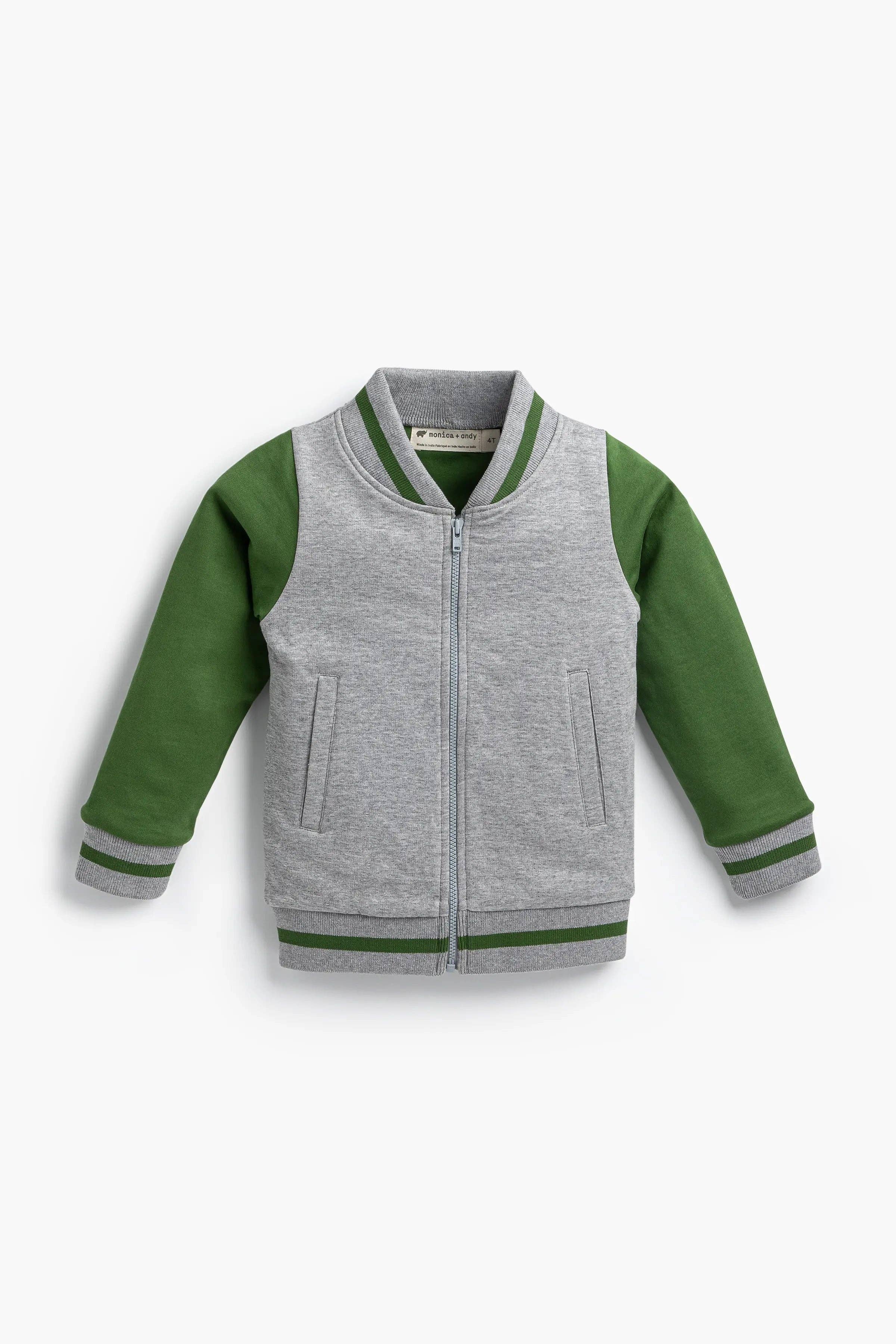 Back to School Zip Bomber Jacket Dinos Organic Cotton