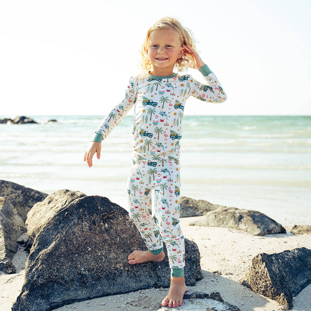 Coastal Christmas Long Sleeve Kids Pajama Set