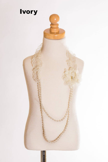 Elastic floral lace necklace