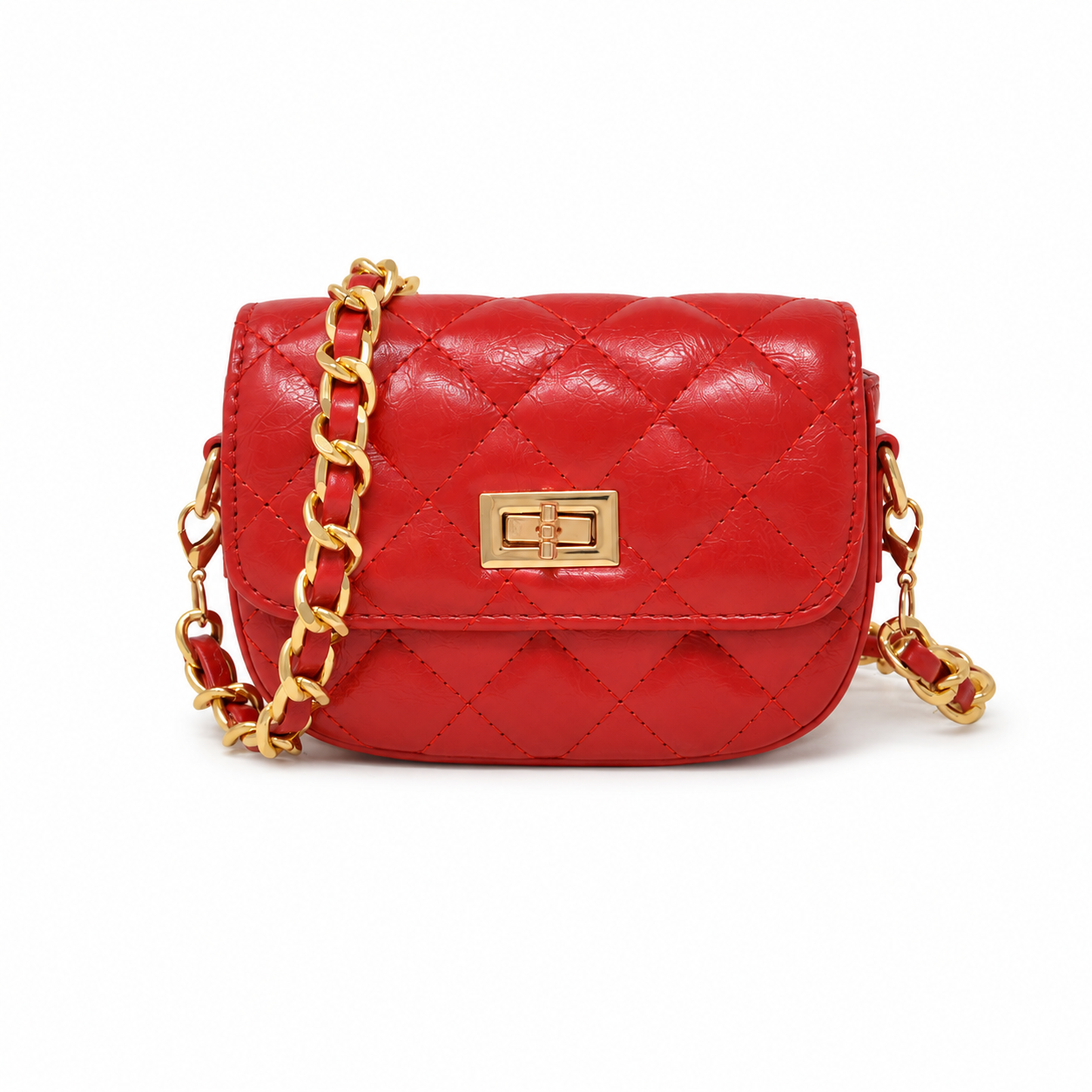 Kids Quilted Crossbody Bag with Chain Strap