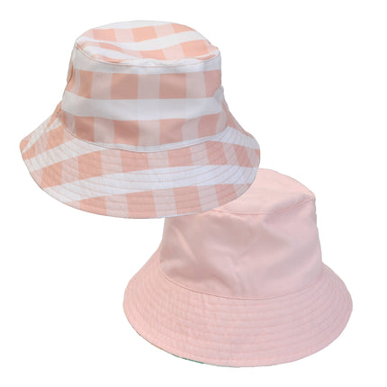 Pink Gingham Reversible Bucket Hat