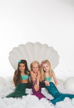 Mermaid Tale Trio Kids Hair Clips- Ocean Blue and Sand