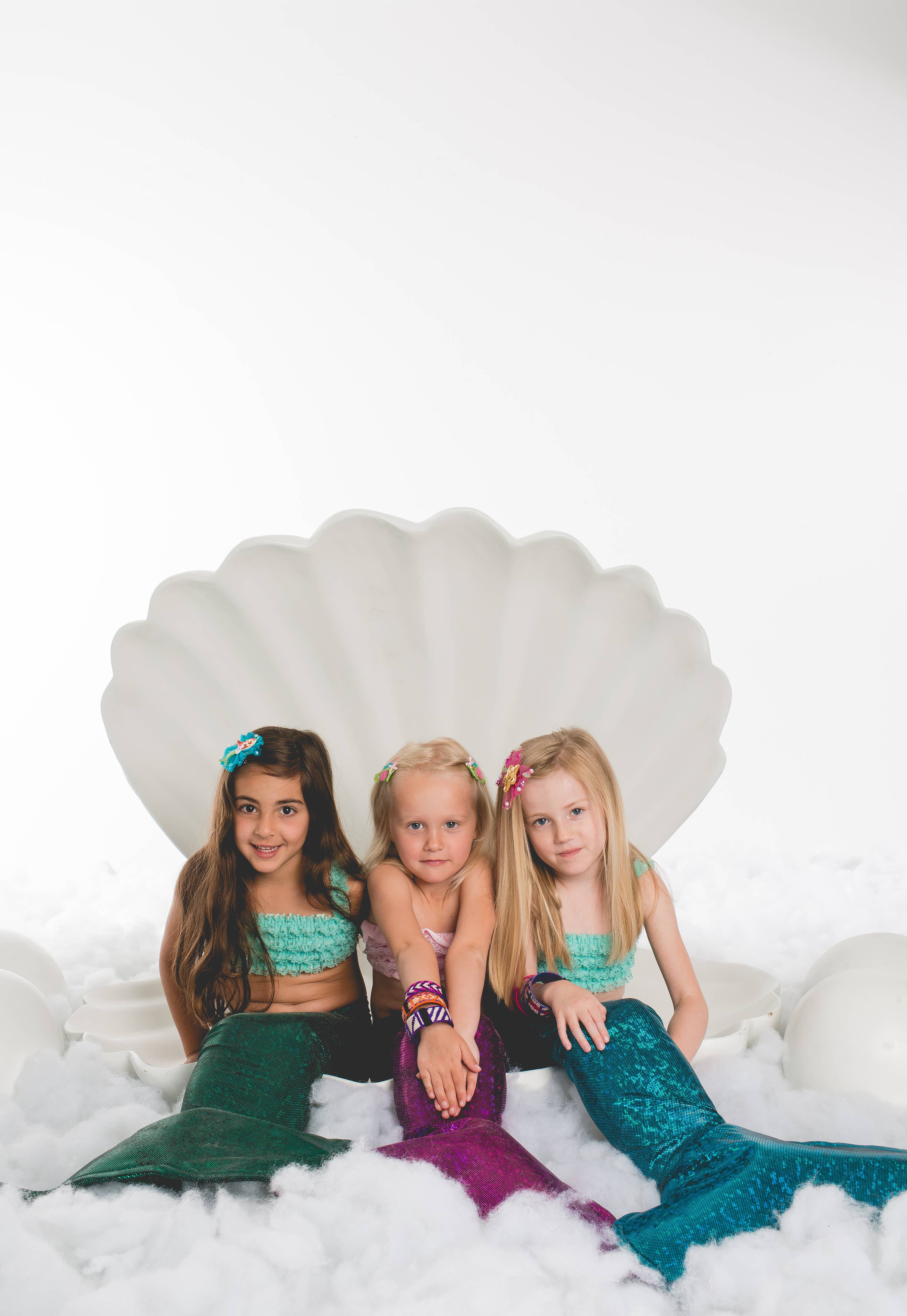 Mermaid Tale Trio Kids Hair Clips- Ocean Blue and Sand