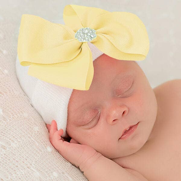 Newborn Girl Bow Hospital Hat - Baby Girl Hat