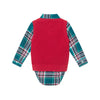 Checkered Maroon Infant Buttondown & Sweater Vest Set