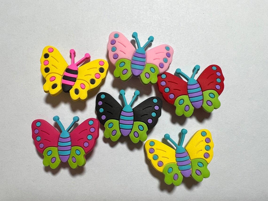 DELETE Pick your own Colorful Butterfly Design Theme Shoe Charms Best Quality JuliesDecalDesign: Large #4 rainbow