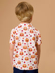 Boys Thanksgiving Turkey Gobble Knit Short Sleeve Performance Polo