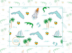 Blue Florida Swaddle Blanket