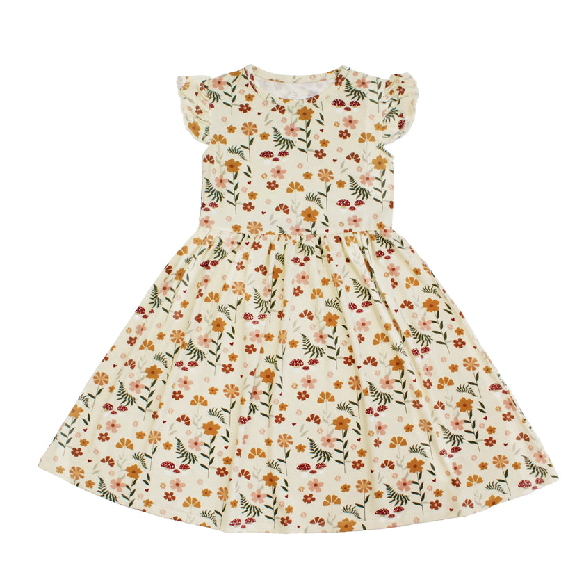 Toadstool Garden Short Sleeve Bamboo Twirl Dress
