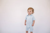 Blue Gingham (Spring/Easter) Short Sleeve Polo Romper