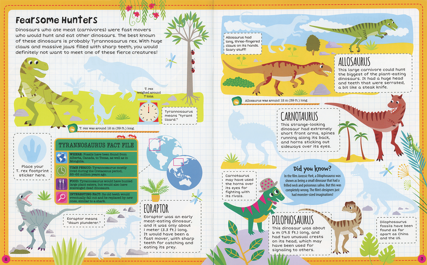 Dinosaur Sticker Facts Sticker Book