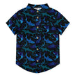 Boys Black Pacific Shark Short-Sleeve Button-Up