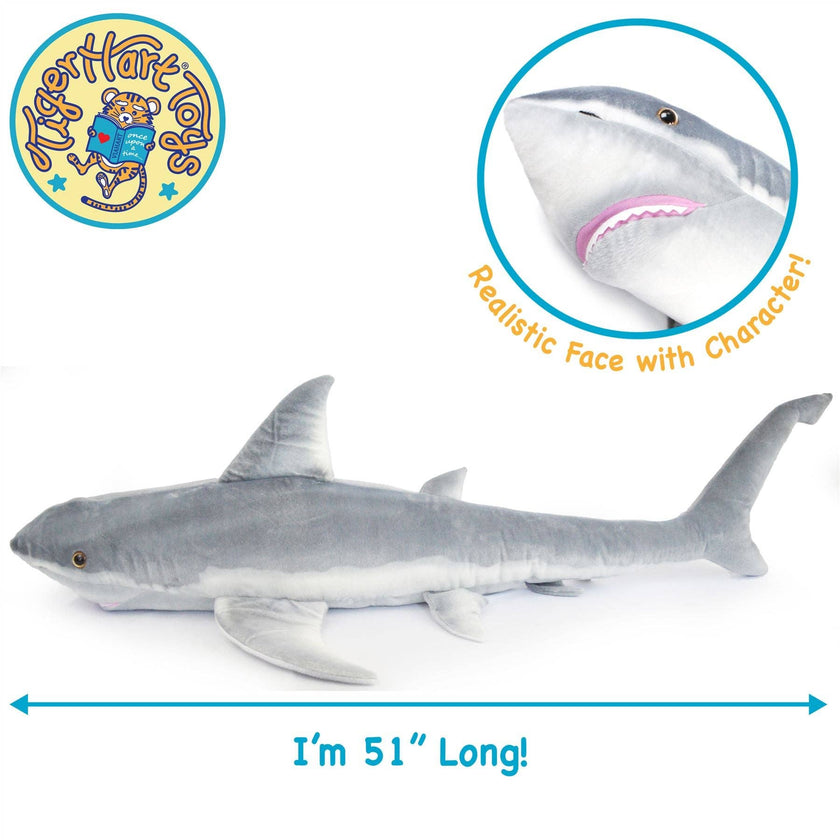 Kiki The Great White Shark | 52 Inch Stuffed Animal Plush