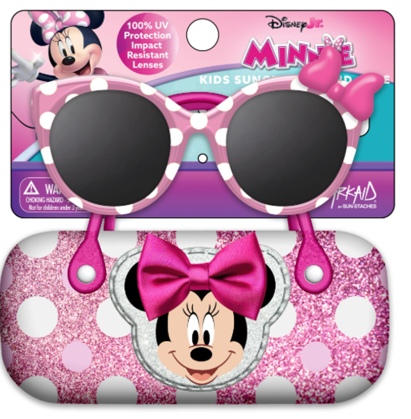 Licensed 2pk Glasses + Hard Case w/Handles Minnie Mouse