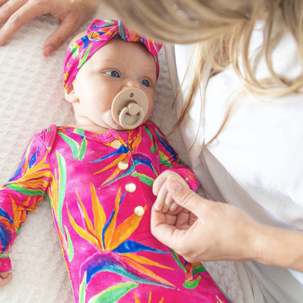 Bird of Paradise Newborn Bamboo Knotted Gown