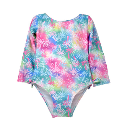 Kids UPF50+ Girls Charlie Long Sleeve Rash Guard Swimsuit