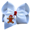 Gingerbread Man Embroidered Hair Bow