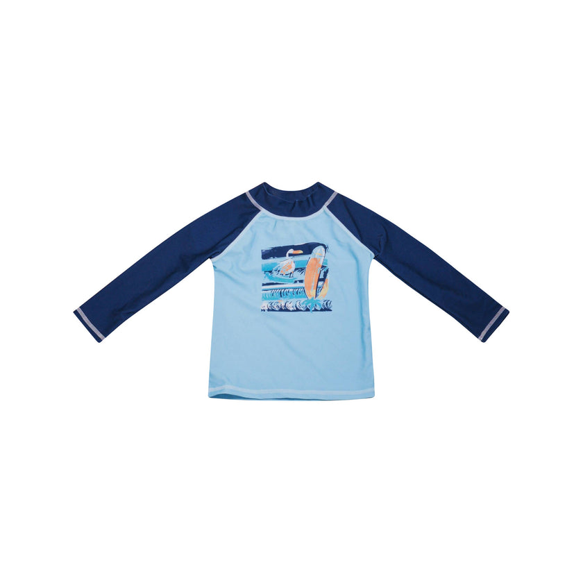 Kids UPF50+ Graphic Rash Guard Swim Top for Boys