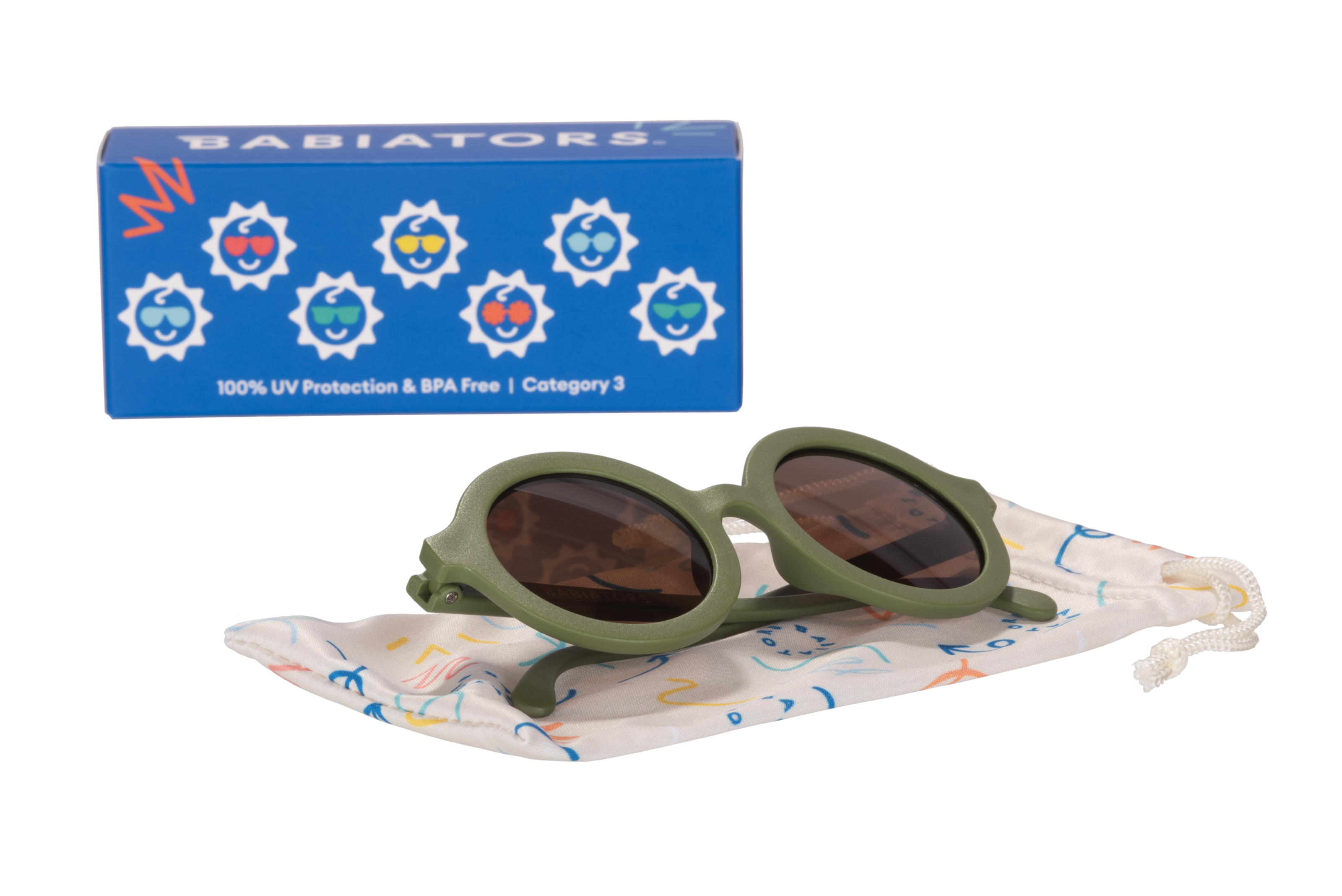 Wild Moss Euro Round Kids Sunglasses with Amber Lens