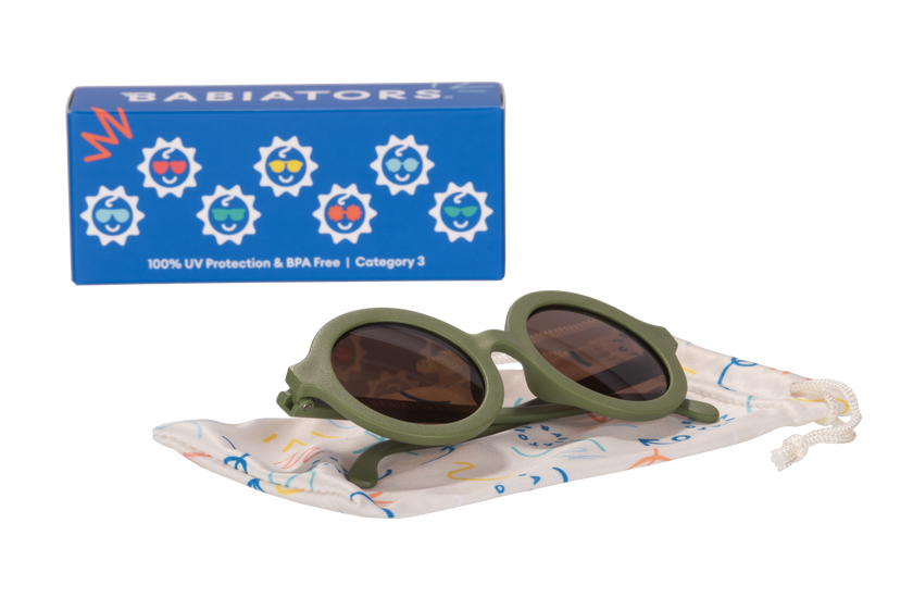 Wild Moss Euro Round Kids Sunglasses with Amber Lens