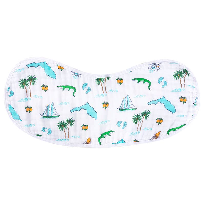 Blue Florida Baby Burp/Bib Combo