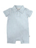 Blue Gingham (Spring/Easter) Short Sleeve Polo Romper