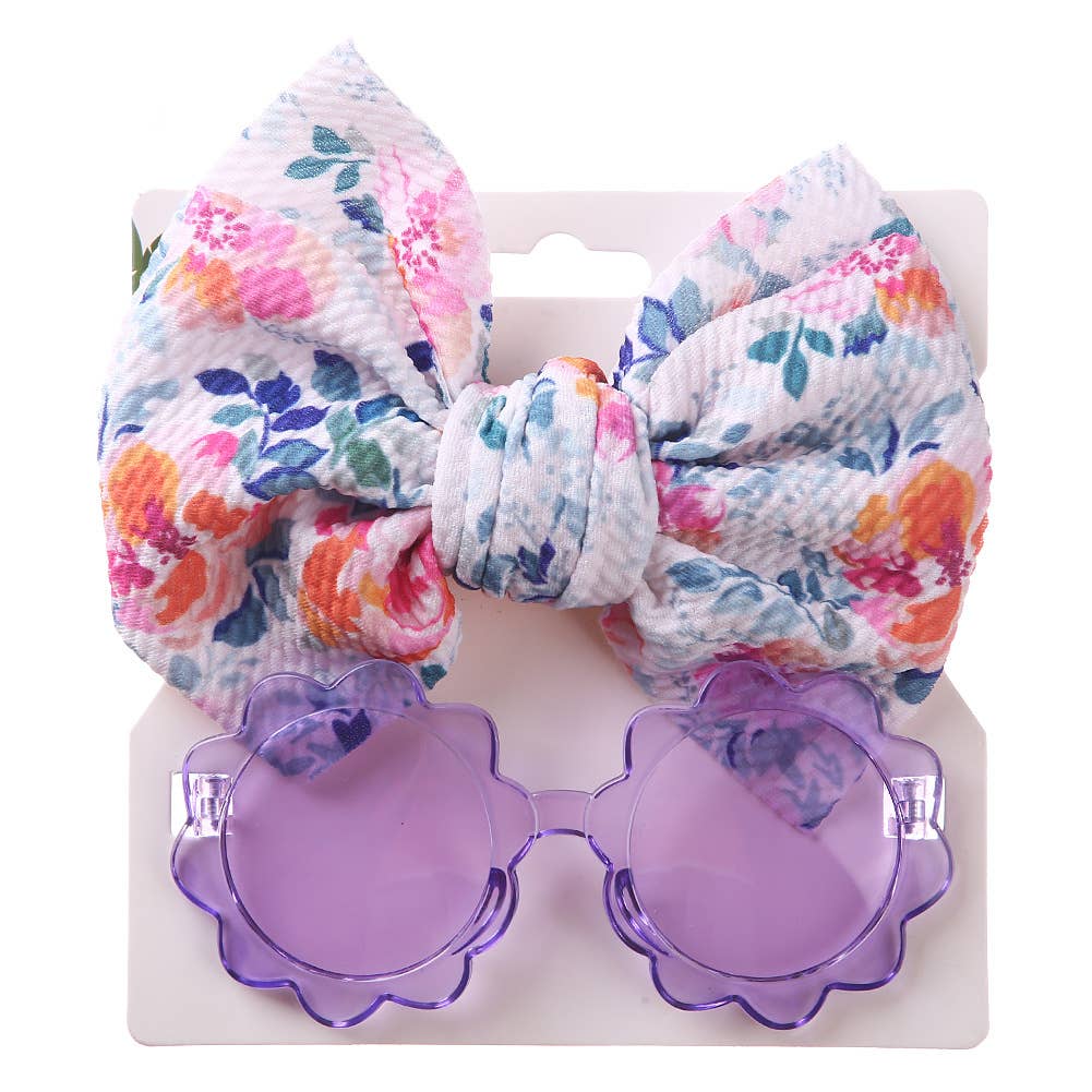 Sunglasses and Floral Headband Set