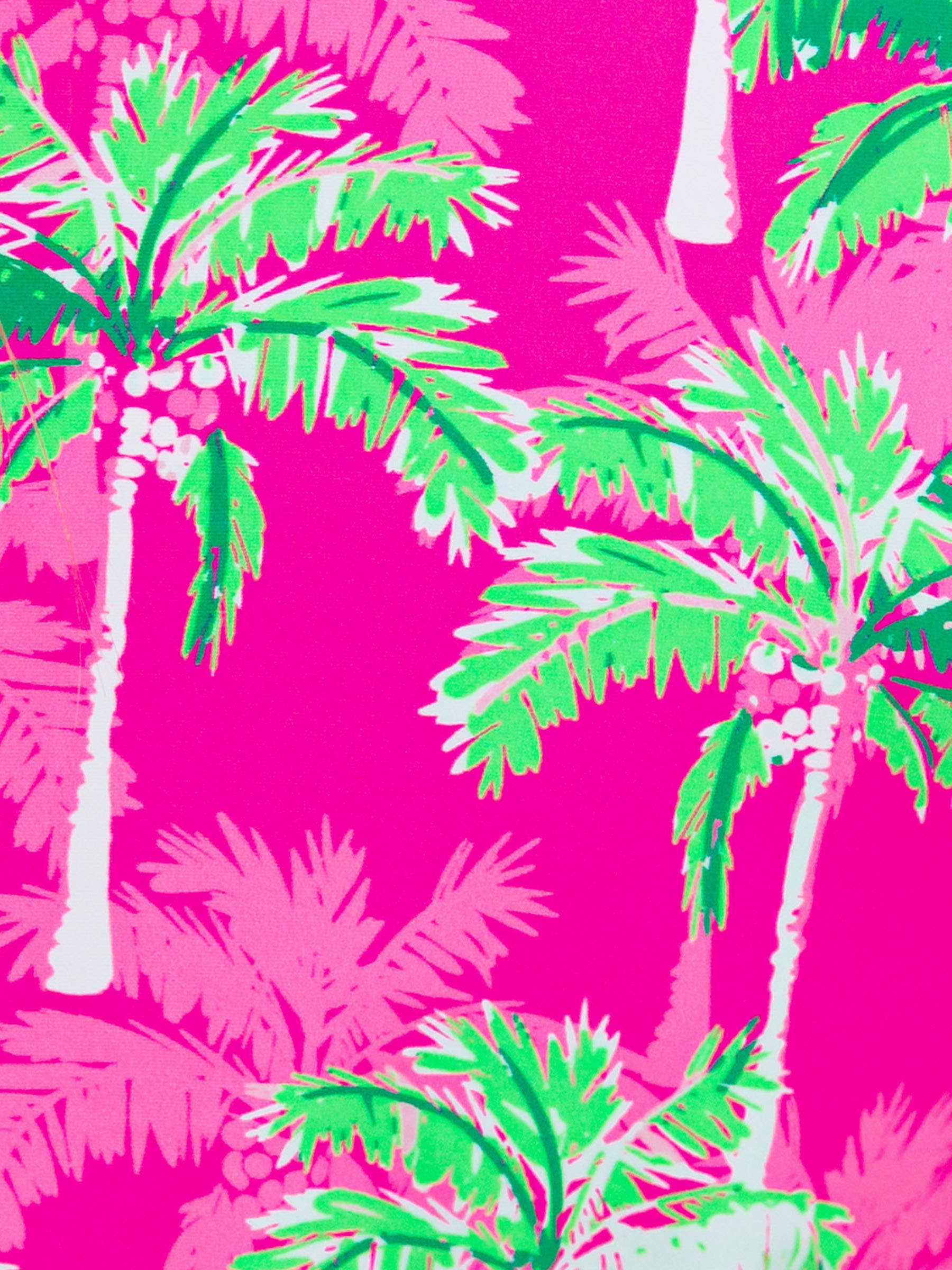 Tween Girls Neon Palm Paradise Long Sleeve Zipper Rash Guard 2-Piece Swimsuit