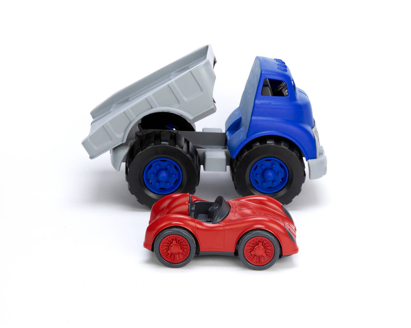 Flatbed w/ Red Race Car Toy