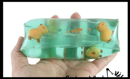 Jumbo Capybara Animal Water Filled Tube Snake Stress Toy -