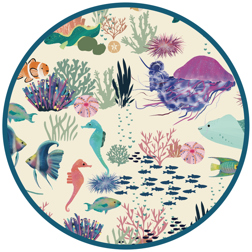 Coral Reef Bamboo Short Sleeve Kids Pajama Pants Set