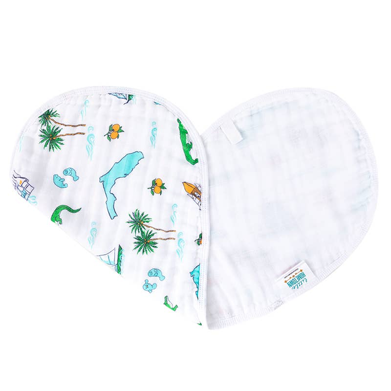 Blue Florida Baby Burp/Bib Combo