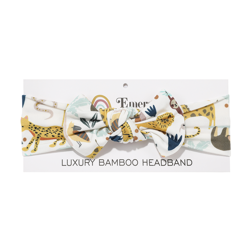 Jungle Friends Bamboo Baby Headband