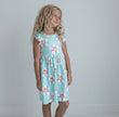 Girls Claire Mint Floral Spring Summer Twirl Dress