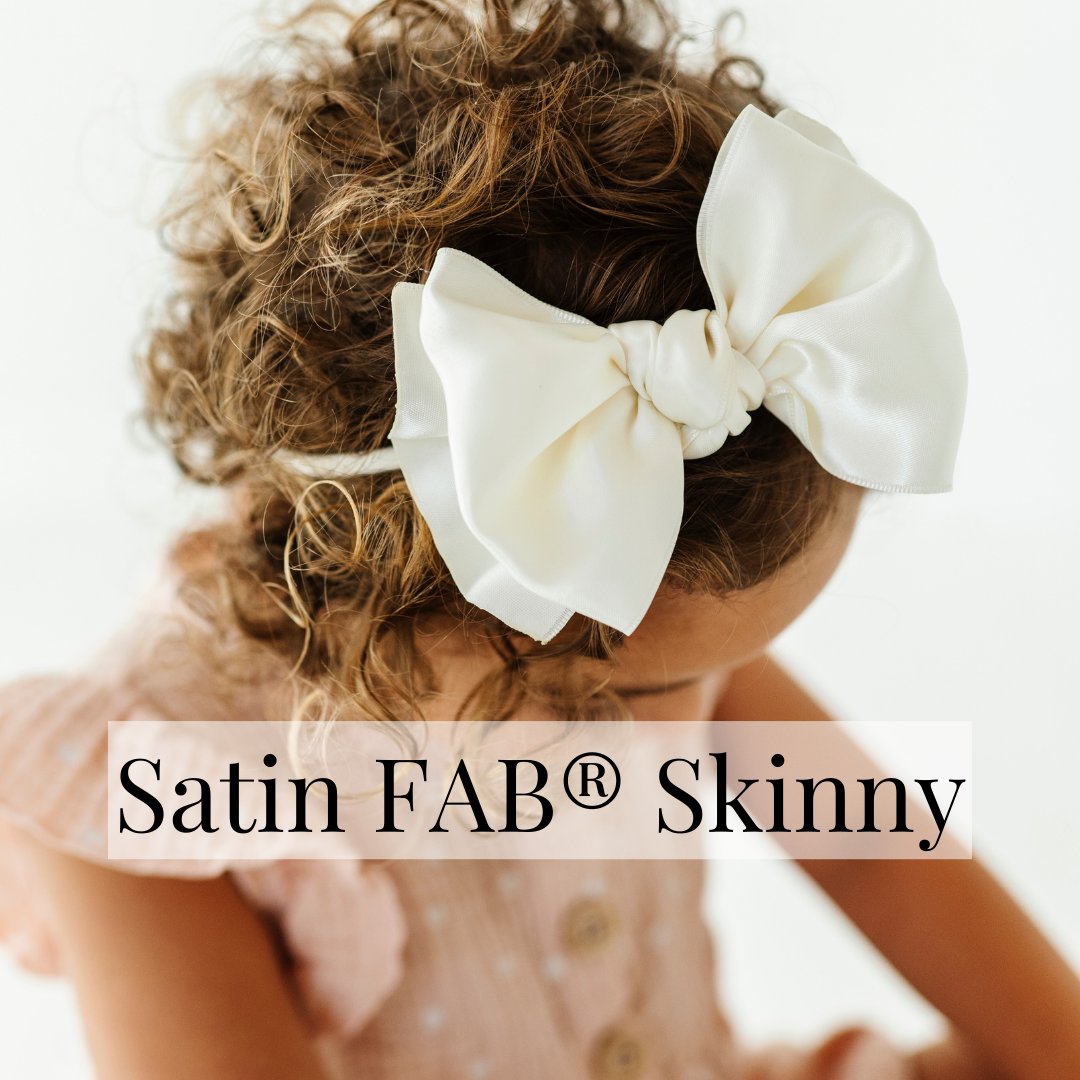 Baby Bling® Satin FAB® Skinny nylon headband with satin bow