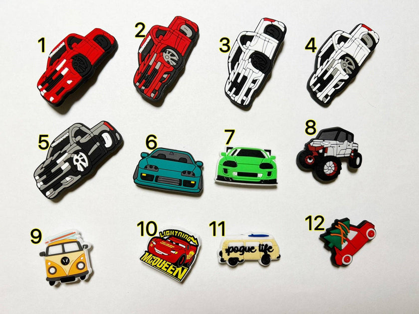 Pick your own Cars race cars shoe charms