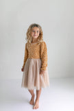 Kids Sequin Champagne Holiday Fancy Sparkle Tulle Dress