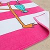 Flamingo Stripes Velour Beach Towel