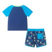 Boys Short Sleeve Rashguard Set | Navy Dino
