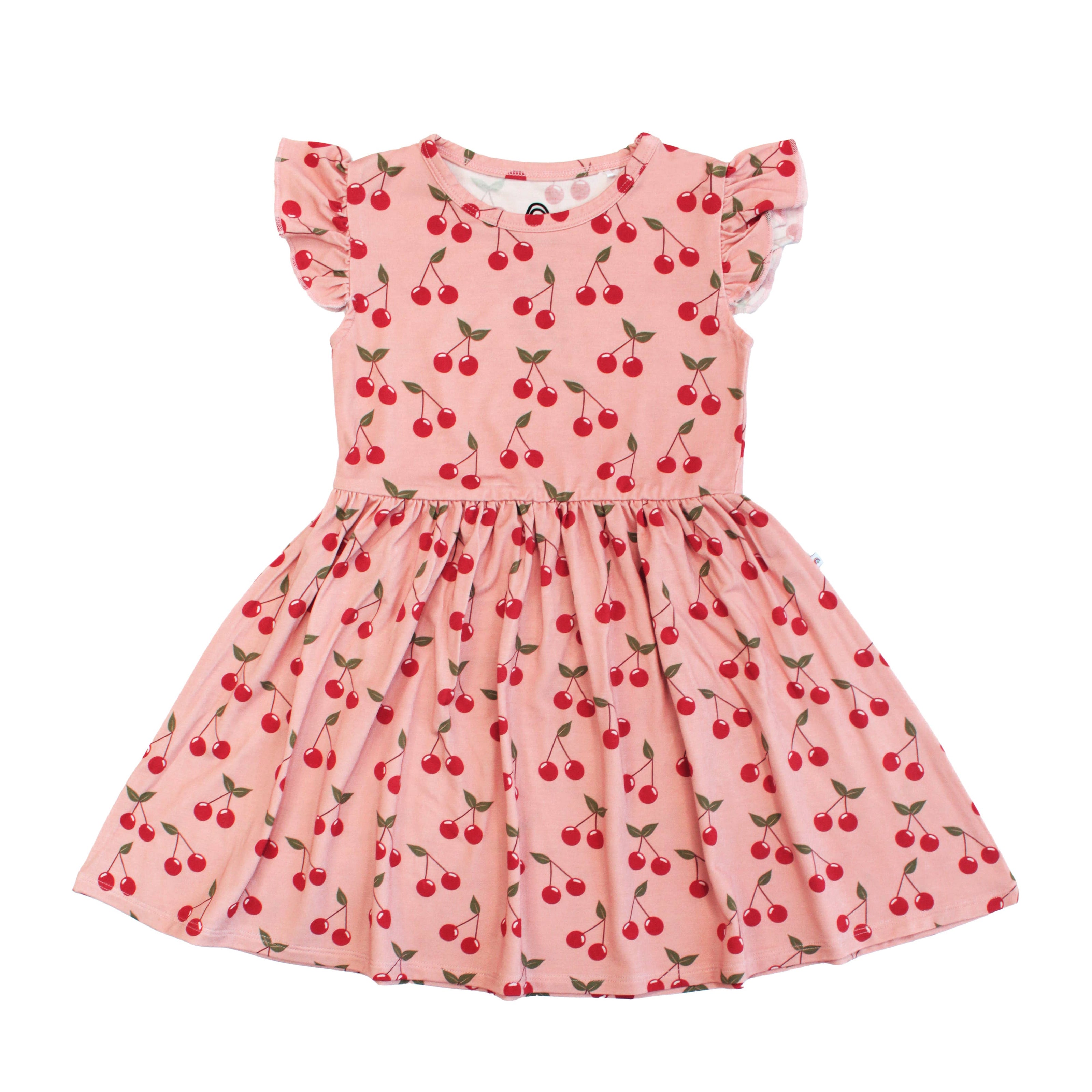 Very Cherry Short Sleeve Bamboo Twirl Dress