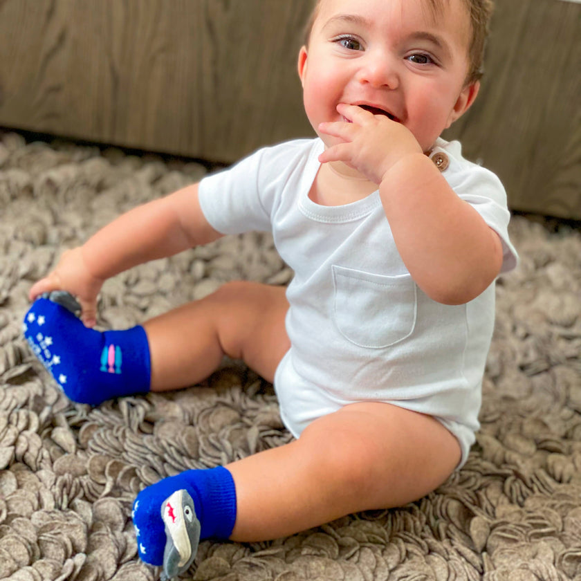 Blue Shark Rattle Socks