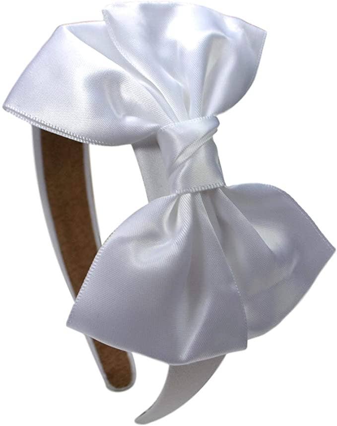 Girls Satin Bow Arch Headband -Assorted