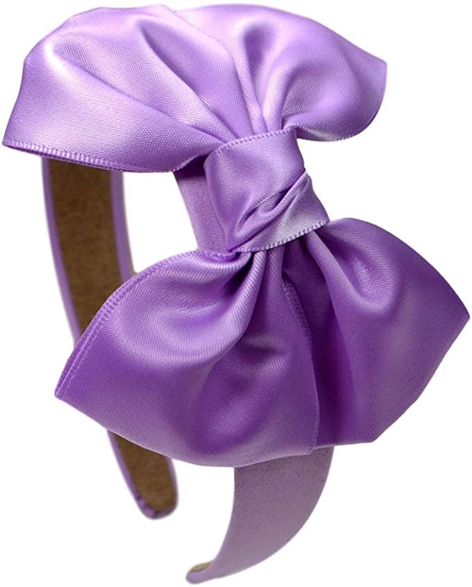 Girls Satin Bow Arch Headband -Assorted