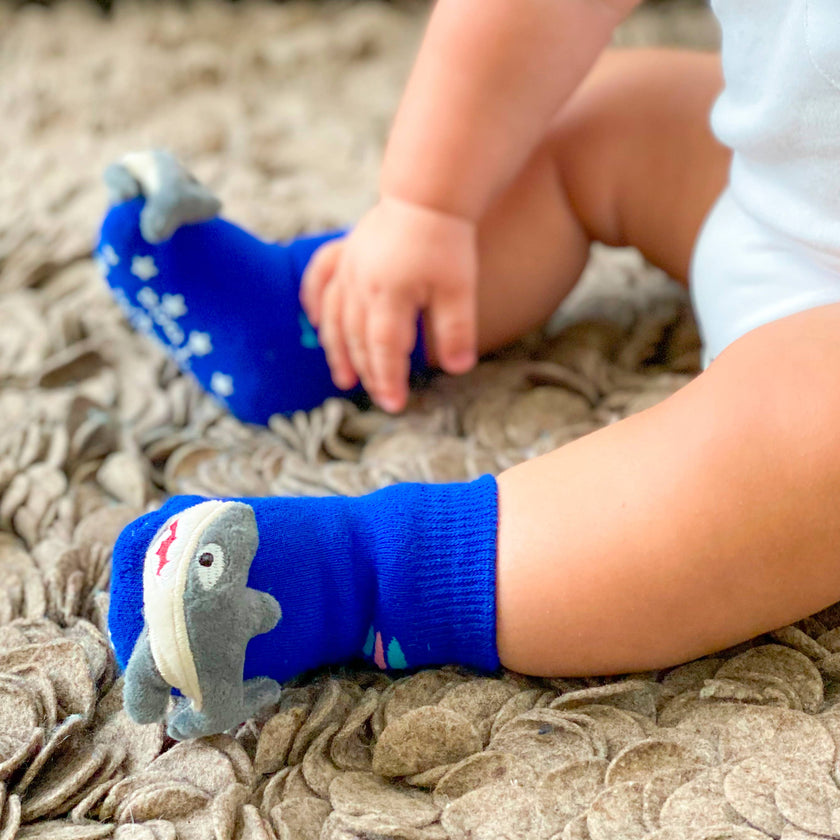 Blue Shark Rattle Socks